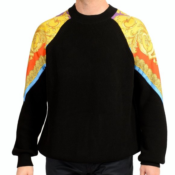 Versace Men's Silk Heavy Knitted Crewneck Sweater US L IT 52